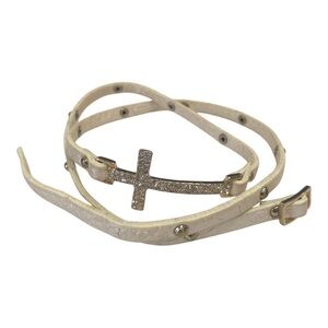 Studded Crystal Cross Wrap Bracelet